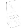 Clear Acrylic Locking Coin Box w/Header